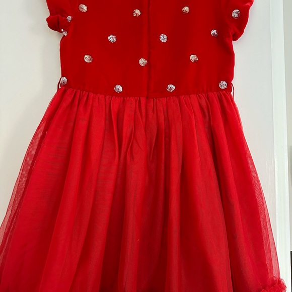 Mini Boden Gorgeous Red Velvet polka dot dress holiday 7-8 - Picture 5 of 6